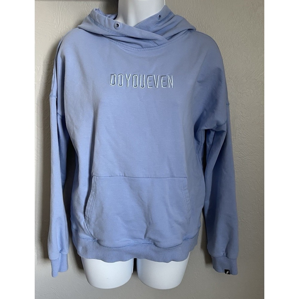 DYE Do You Even Hoodie Womens Medium Blue Leave Your Mark Athletic Sweater